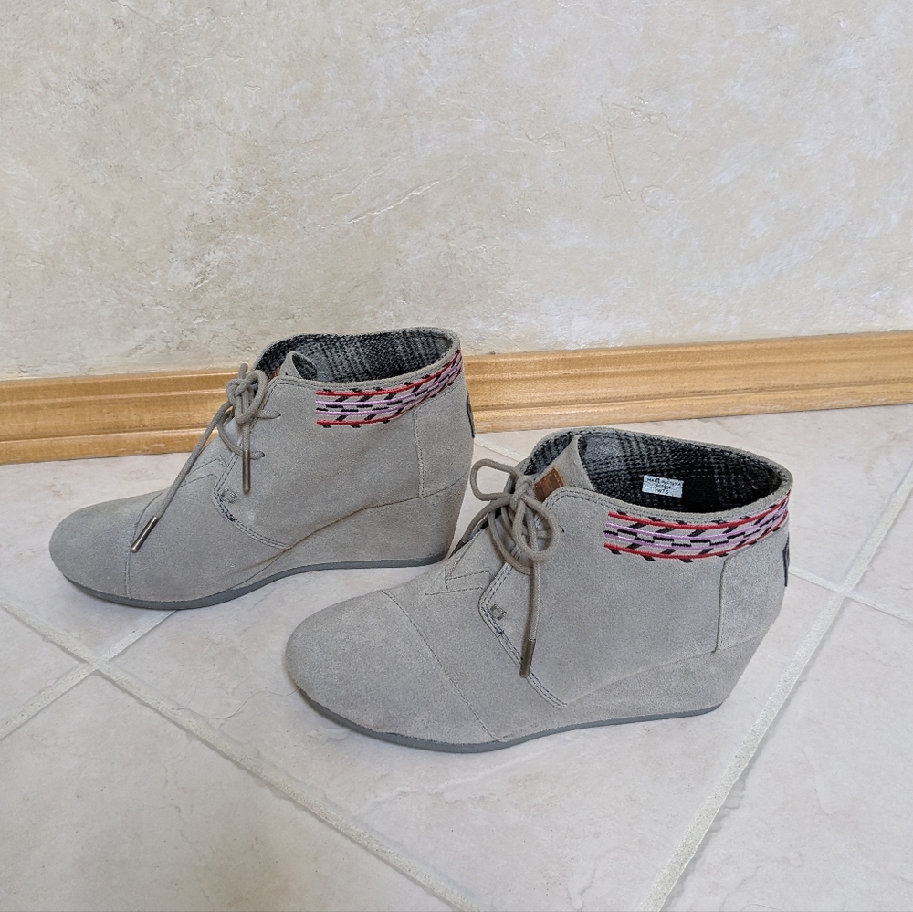 Toms Suede Wedge Bootie